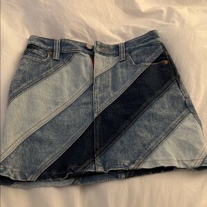 Alice + Olivia Blue Denim Mini Skirt